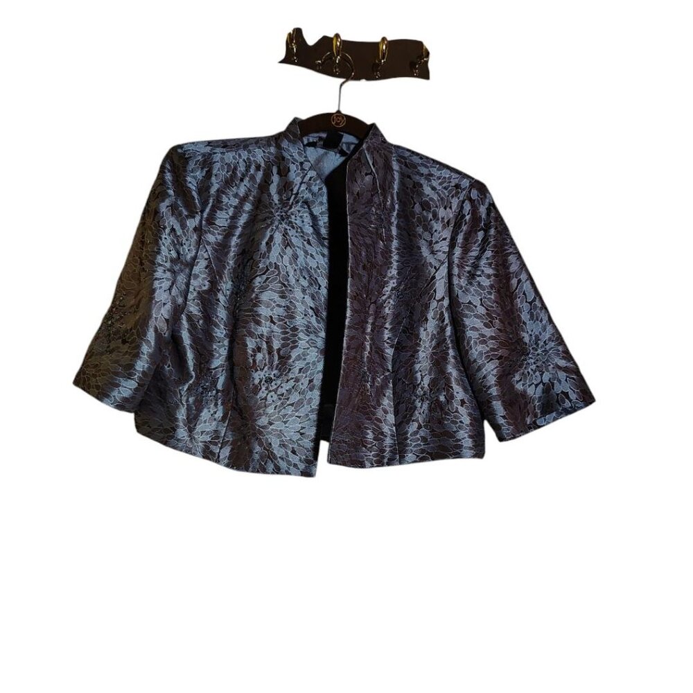 R & M Richards 2 Piece Dress, Size 10, Blue/Brown